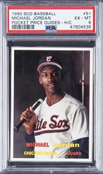 1990 SCD Baseball #51 Michael Jordan Pocket Price Guides H/C - PSA EX-MT 6 